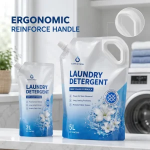 OEM ODM Laundry Detergent Pouch 1L 2L 5L HeavyDuty for Eco friendly Body Wash Shampoo HighBarrier BPA Free