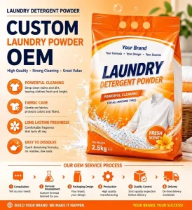 OEM ODM Laundry Detergent Powder Supports Custom Brand Has Obtained ISO Halal and SGS Certification