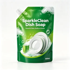 OEM ODM Manufacturer Custom Leak Proof Stand up Zipper Doypack Pouch Bag for Soap Detergent Dishwashing Liquid Pouch