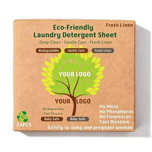 OEM ODM Private Label Eco Friendly Natural Detergent Sheet Biodegradable Washer Soap Strips Laundry Detergent Sheets