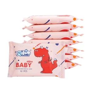 OEM Pack of 10pcs Super Soft Baby Cleansing Wipes Naturally Ingredients Clean Wet Wipes