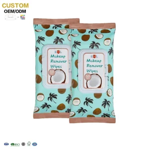 OEM Private Label Biodegradable Makeup Remover Wipes Travel Size Facial Cleansing Wipes Fragrance Free Makeup Wipe