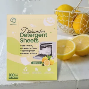 OEM Private Label Eco Friendly Biodegradable Dishwasher Detergent Sheets Water Soluble Fragrance Detergent Dishwasher Sheets