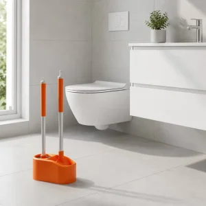 OEM Toilet Brush Set with Weighted Base, Aluminum Alloy, Manufacturer