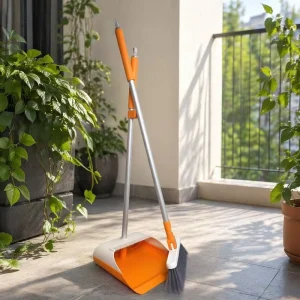OEM Upright Standing Broom and Dustpan Set Stainless Steel Broom Manufacturer Floor Sweeping Combo MOQ 500