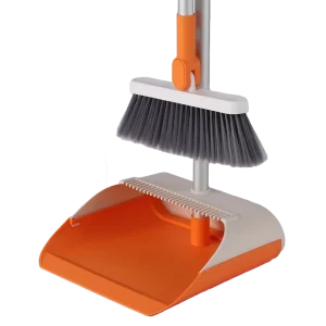 OEM Upright Standing Broom and Dustpan Set with Stainless Steel Broom