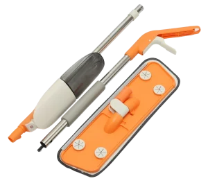 OEM Water-Spraying Flat Mop Stainless Steel Pole Refillable Microfiber Mop 70-80% Dehydration Rate MOQ 500