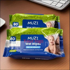 OEM Wet Wipes Factory Materials Baby Tissue Wipe 80 Pcs Per Pack Cleansing Wipes