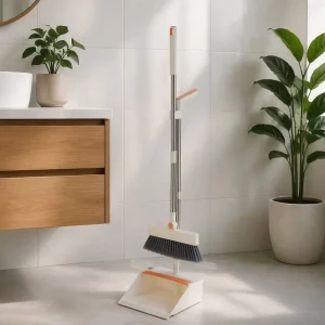 OEM Windproof 3 in 1 Broom Dustpan Wiper Kit PP Stainless Steel Handle Extra Long Handle MOQ 500 Factory Price