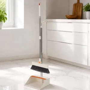 OEM Windproof Shield Broom Kit Built in Floor Wiper 3 in 1 Stainless Steel Sweeping Set with PP Bristles MOQ 500