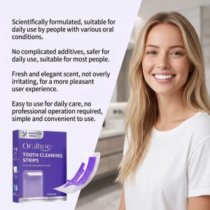 ORALHOE Teeth Cleaning Strips Mint Fresh Deep Cleaning Enamel Safe Oral Care Strips Daily Dental Care for Fresh Breath Routine