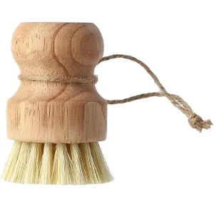 Oak Wooden Handle SCOURER Kitchen Pot Scrubber Coconut Fiber Sisal Bristles Anti Scratch Dishwashing Brush Cast Iron Cleaning