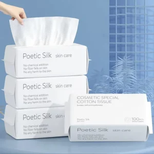 Oem 100%/90% Organic Soft Cotton Hand and Facial Cleanser Cleansing Wipes Salon Spa Makeup Disposable Cleansing Wipes