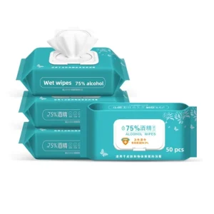Oem Antibacterial Extra Soft Non-Woven Alcohol Wipes Personalized Customization Logo 1 Pack 50pcs Household Daily Cleaning