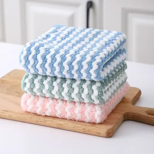 Oil-Free Dishcloth Absorbent Dishwashing Cloth Kitchen Cleaning Cloth Small Thickened Table and Bowl Cleaning Cloth