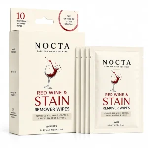 On-the-Go Red Wine Stain Remover Wipes for Clothes Instant Emergency Pre Treatment Individually Wrapped