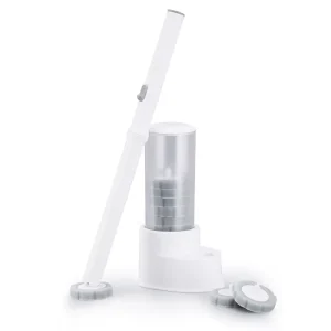 One-Press Detachable Toilet Cleaner Brush with Sponge Head and Dustproof Storage Container