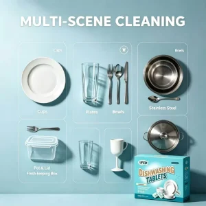 One-Step Dishwashing Cleaning Tablets