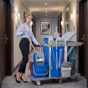 One Stop Cleaning Supplies Service Cart Commercial Cleaning Hotel Bar Janitorial Trolley Cleaning Supplies Service Cart