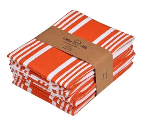 Orange Stripe Dish Towels for Kitchen Absorbent and Quick-drying Tea Towels Customized Hand Towel Set