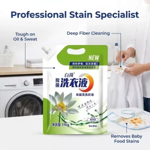 Organic Baby-Safe Laundry Detergent for Sensitive Skin Eco-Friendly Clothes Washing Liquid with Long-Lasting Fragrance