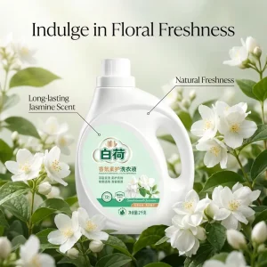 Organic Baby Safe Laundry Detergent for Sensitive Skin Hypoallergenic Jasmine Scented Washing Liquid No Residue Eco Friendly