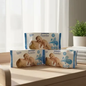 Organic Biodegradable Spunlace Material Wet Wipes for Baby Fragrance Free Cleansing Tissues 80ct ISO9001 Certified