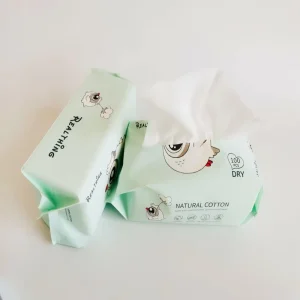 Organic Cotton Dry Wipes Eco-Friendly Pure Cotton Facial Tissues Sensitive Skin Daily Cleansing Baby Wipes Unscented