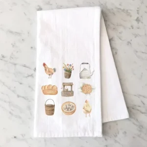 Organic Cotton Flour Sack Floral Tea Towel Digital Printed Kitchen Towel Eco Friendly Custom Design Quick Dry