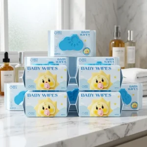 Organic ISO FSC Certified Natural Non-Woven 80pcs Disposable Unscented Baby Wet Wipes for Newborns