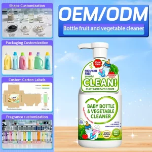 Organic Mild Eco Disposable Baby Dishwashing Liquid with Floral Scent Bottle Fruit Vegetable Cleaner 15-30% Active Ingredients