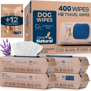 Organic Non Woven Wet Cleansing Wipes 20×17.5cm for Dogs and Cats Paw Ear Eye Tooth Grooming