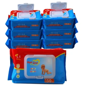 Organic Non-Woven Yellow Baby Wipes Soft Newborn Safe Push Wet Clean Tissue with Custom Logo Unscented Cleansing Wipes