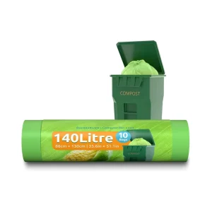 Organic PBAT Compostable Biodegradable Customized 140 Litre Garbage Bags Trash Sacks