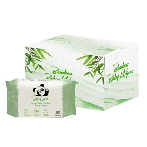 Organic Wet Wipes 100% Biodegradable Antibacterial Moisturizing Hypoallergenic for Sensitive Skin