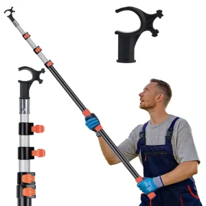 Orientjohn Telescopic Skylight Window Opener Extension Tool Rod Hook Twist Lock Aluminum Poles for Windows Cleaning