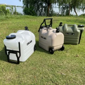 Outdoor Camping Portable Rolling Water Bucket with Wheels and Faucet Large Capacity Water Jug Car Water Storage Tank