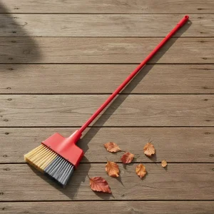 Outdoor Plastic Cleaning Broom with Long Steel Handle and Dustpan