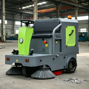 Outdoor Ride-On Floor Sweeper with Corrosion-Resistant Stainless Steel Frame and Low-Noise Floor Scrubber
