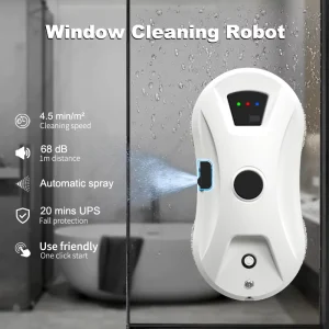 Outdoor Robotic Window Cleaner with Intelligent Navigation and Battery Power