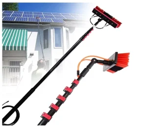 Outdoor Telescopic Cleaning Tools Kit 12ft-39ft Water Fed Window Cleaning Pole with Hose Spray Scraper Solar Panel Tool Cleaning
