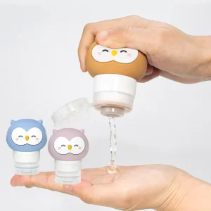 Owl-Shaped 40ml Silicone Travel Bottle Squeezable TSA-Friendly Leakproof Container for Lotion Shampoo Hand Sanitizer