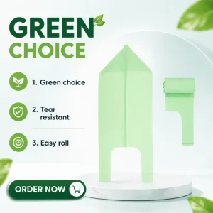 PBAT Compostable Biodegradable Trash Bags with Star Seal, Handle, 3 Gallon