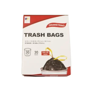 PE Bags Tie String 13-30 Gallon Custom Printing 100% Biodegradable Drawstring Trash Garbage Bag