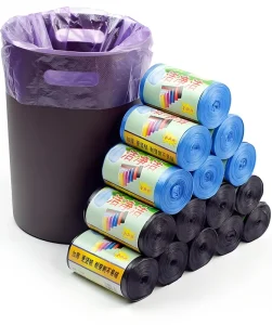 PE Star-Seal Heat-Seal Black T-Shirt Trash Bags on Roll
