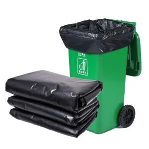 PE Trash Garbage Bags 30-55 Gallon 3-4 Mil Thick Heat-Seal Gravure Printing Disposable Heavy-Duty 100-Pack