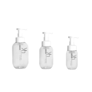 PET 500/300/150ml Round Shoulder Foam Bottle Mousse Cleanser Facial Wash Hand Sanitizer Customizable