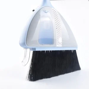 PP Broom and Dustpan Set with Self-Cleaning Scraper Teeth and Long Handle