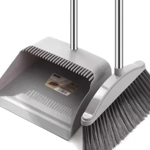 PP Broom and Dustpan Set with Water Scraper, Hair Sweeper and Large Broom, Model 001
