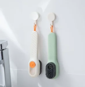 PP Long handle Soft Bristles Press Type Liquid Dispensing Cleaning Brush for Home Cleaning Scrub Shoes and Clothes
